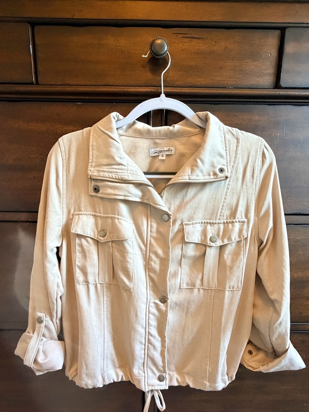 Magnolia Sand Utility Jacket with Front Pockets